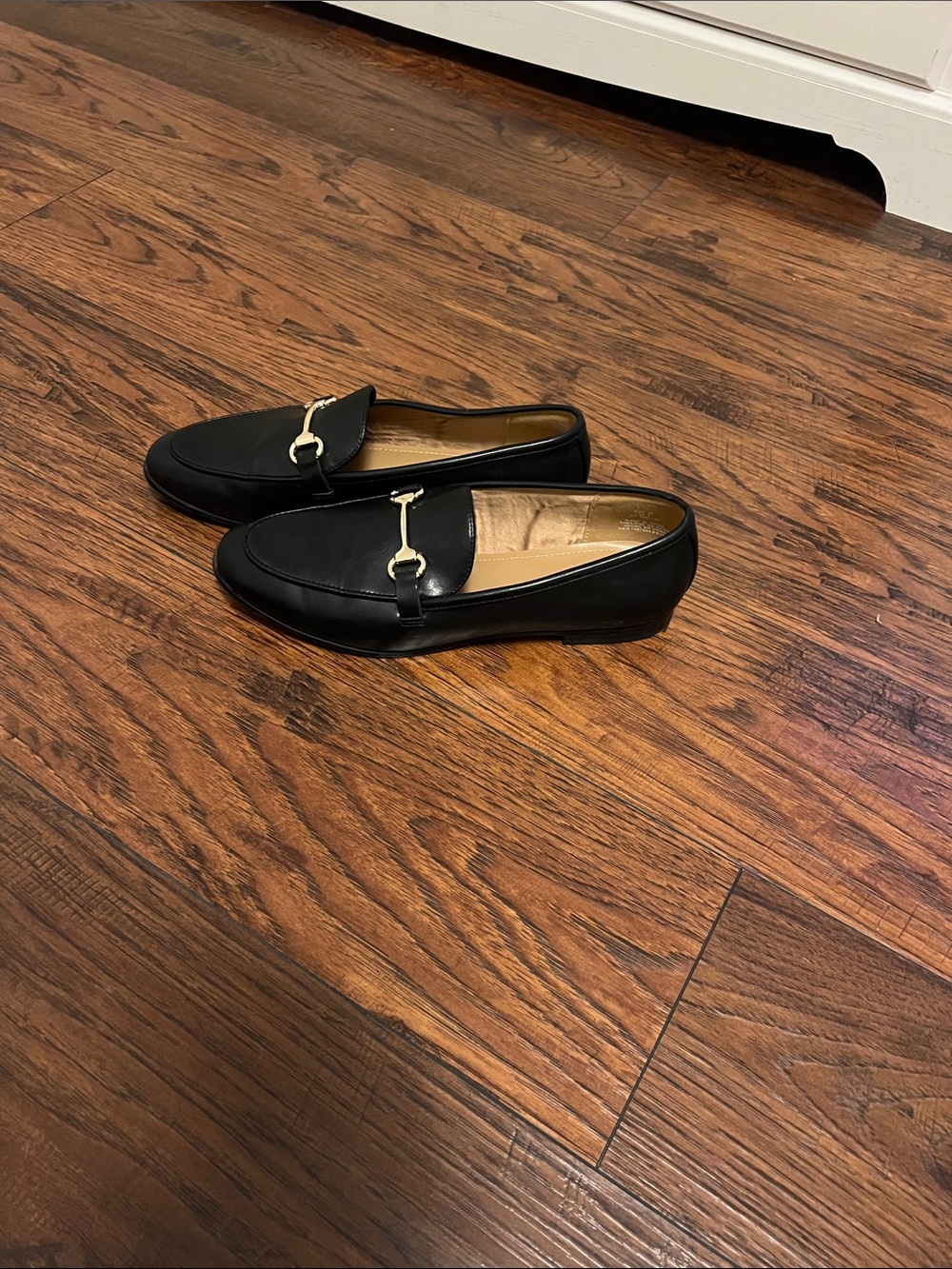 H&M Black Loafers with Gold Horsebit Detail - Women